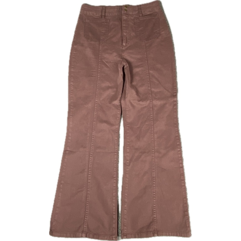 Marine Layer Womens Wide Leg Pants 12 Mauve Allison High Rise‎ Seam Detail 15339